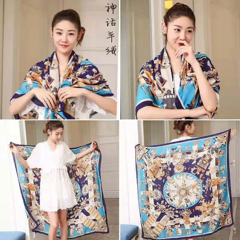 

2023 высококачественный мужской шарф женский зимний модный дизайнерский кашемировый Шелковый шаль роскошный шарф шаль D09