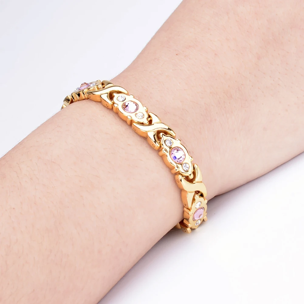 Women Removable Magnetic Therapy Magnet Bracelet Slimming Weight Loss Anti-Fatigue Healing Bracelet Therapy For Pain Relief magnetic slimming bracelet