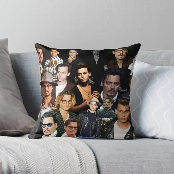 

Johnny Depp Sexy Collage Printing Throw Pillow Cover Hotel Case Bedroom Bed Soft Wedding Comfort Pillows not include One Side