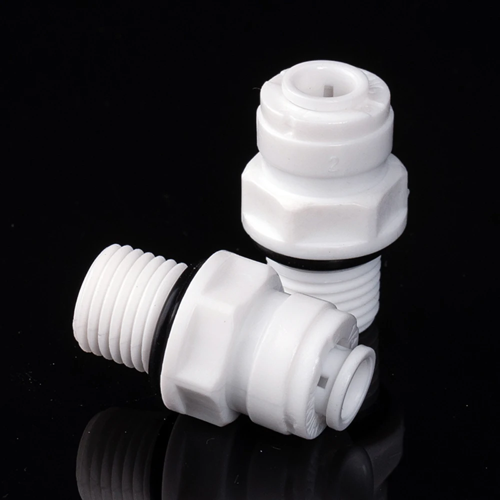 1/4" 6.35mm OD Tube x 1/4" BSP Male POM Quick Fitting Connector For Aquarium RO Water Filter