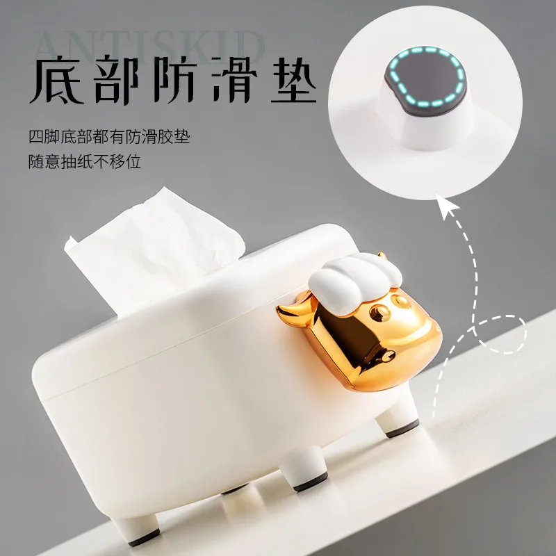 

Animal Tissue Box Simple Rheumatic Wipes Box Tissue Lid Desktop Paper Holder Storage Box Sealed Dustproof Tissue Container