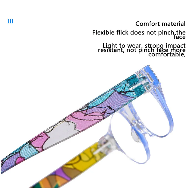 2023 New Fashion Presbyopia Glasses Transparent Frame Flower Legs Cat-Eye High Definition Anti Blue Light Reading Glasses