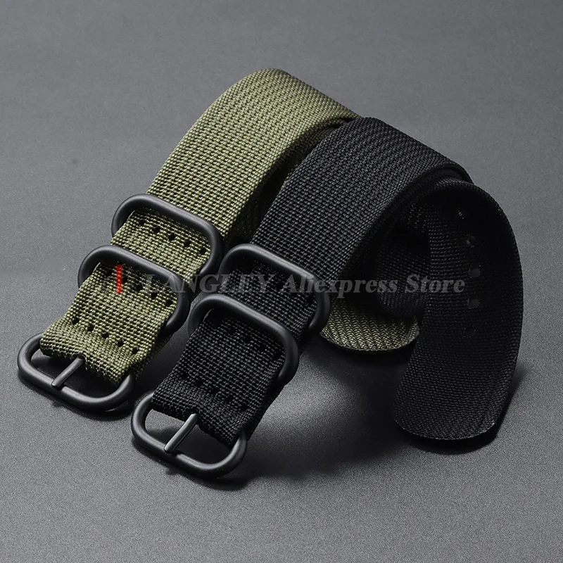 Premium Nylon Braided Sport Watch Band - Universal Replacement Wrist Strap with 5-Ring Buckle