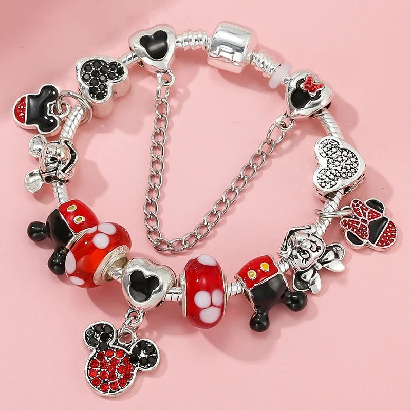 

NEW HOT DIY Mickey Minnie Mouse Disney Charms Beads Pendant Fit Pandora Bracelets & Bangles DIY Women Jewelry Accessories Gifts