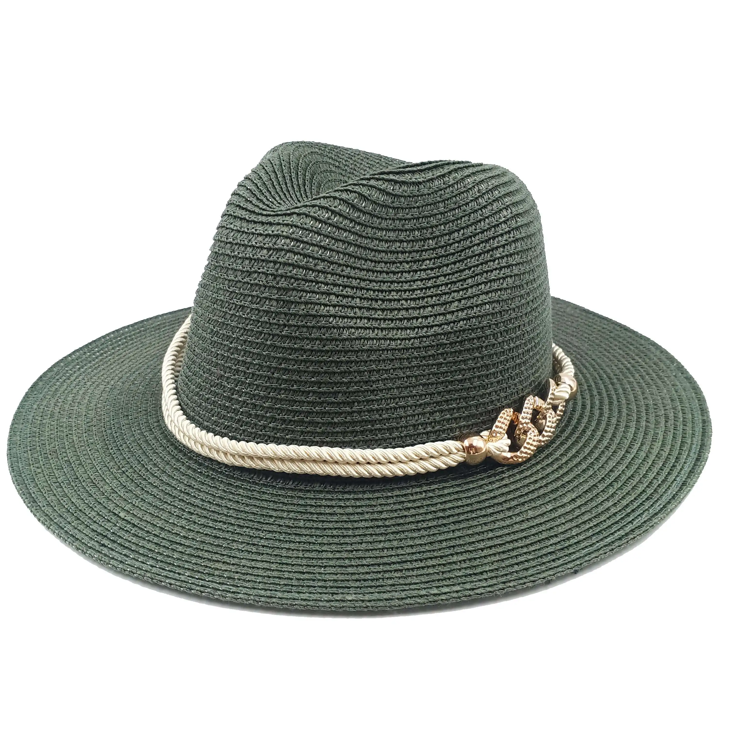 Bunte Hüte Für Frauen Strand Sonnenhut Reise Strand Jazz Kappe Sonnenschutz Sonnenhut Mode männer Panama Hut шляпа – Detail 2