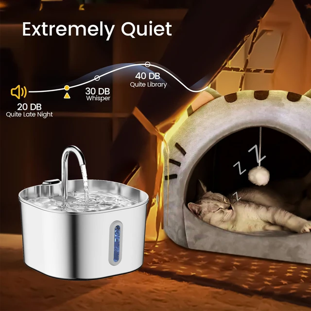 Cat Water Fountain Pet Water Dispenser for Cats Dogs Inside 1Filters&Ultra-Quiet Pump 2.2L/74oz Dog Cat Dringing Fountain 6