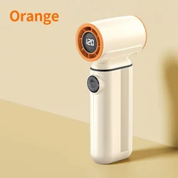 Compact USB Rechargeable Handheld Fan with LED Display & Advanced Cooling Technology (Orange)