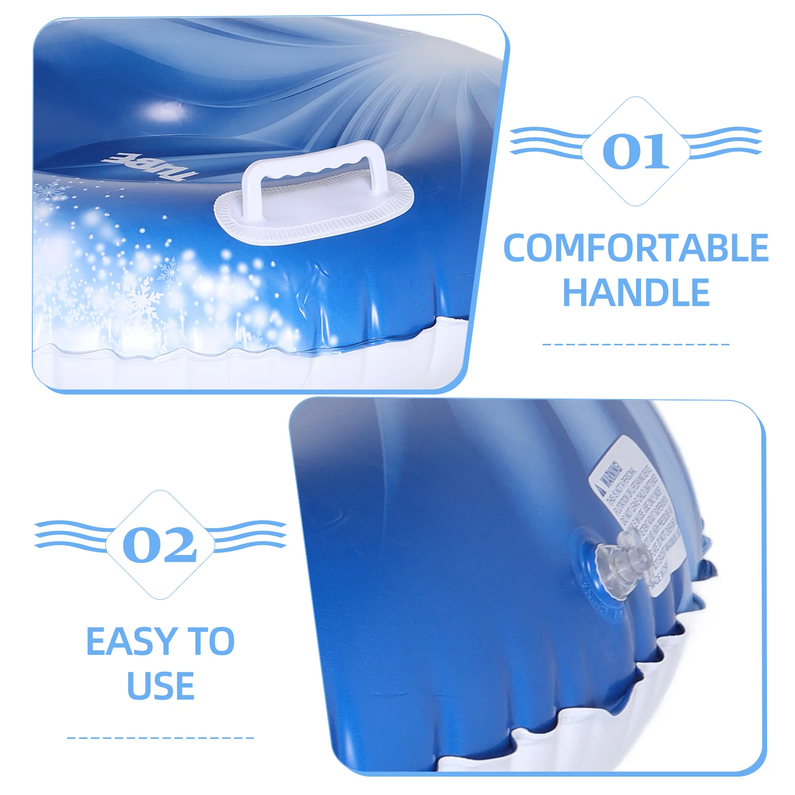 Toy Inflatable Ski Ring Child Kids Playset Outdoor Tubes Pvc Snow Sled with Handle
