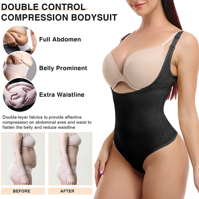 Full Body Shaper For Women Sexy Open Bust Thong Bodysuit Tummy