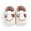 MISOWMNJOY New Flower Baby Shoes for Girls Princess First Walker Adorable Non-Slip Spring Autumn Soft Sole Crib Shoes 6