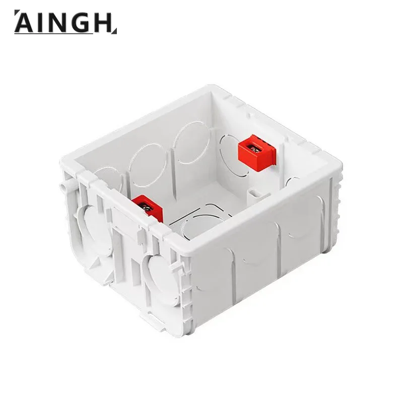 Scatola Di Montaggio Regolabile Aingh Per Collegamento Elettrico Per Prese E Interruttori Di Tipo 86 86Mm * 86Mm * 40Mm Giunzione A Parete Bianca