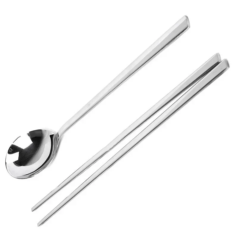 Korean Tableware Set Stainless Steel Dinner Set Spoon Chopsticks Cutlery Small Tools