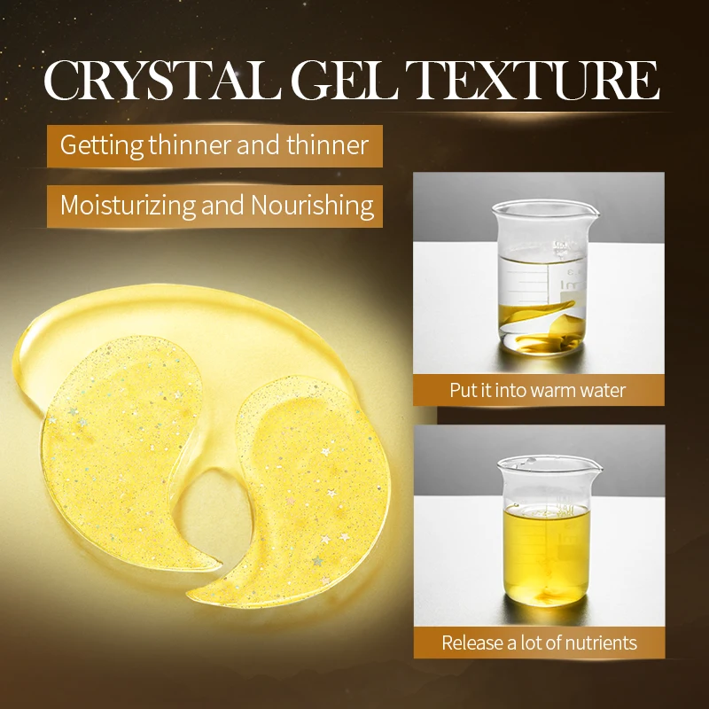 60pcs SADOER Vitamin C Crystal Collagen Eye Mask Anti Dark Circles Under Eyes Moisturizing Anti-Wrinkles Anti-Aging Eye Patches