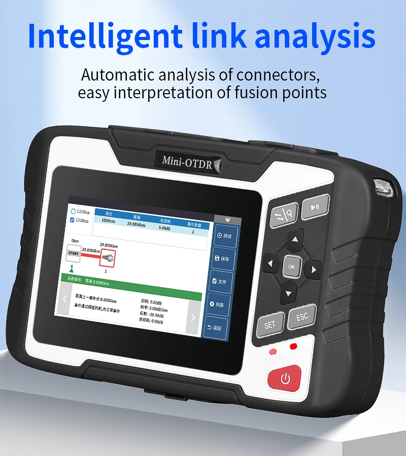 AUA-100U/100A Optical Time Domain Reflectometer 1310/1550nm OTDR Fiber Optic Cab