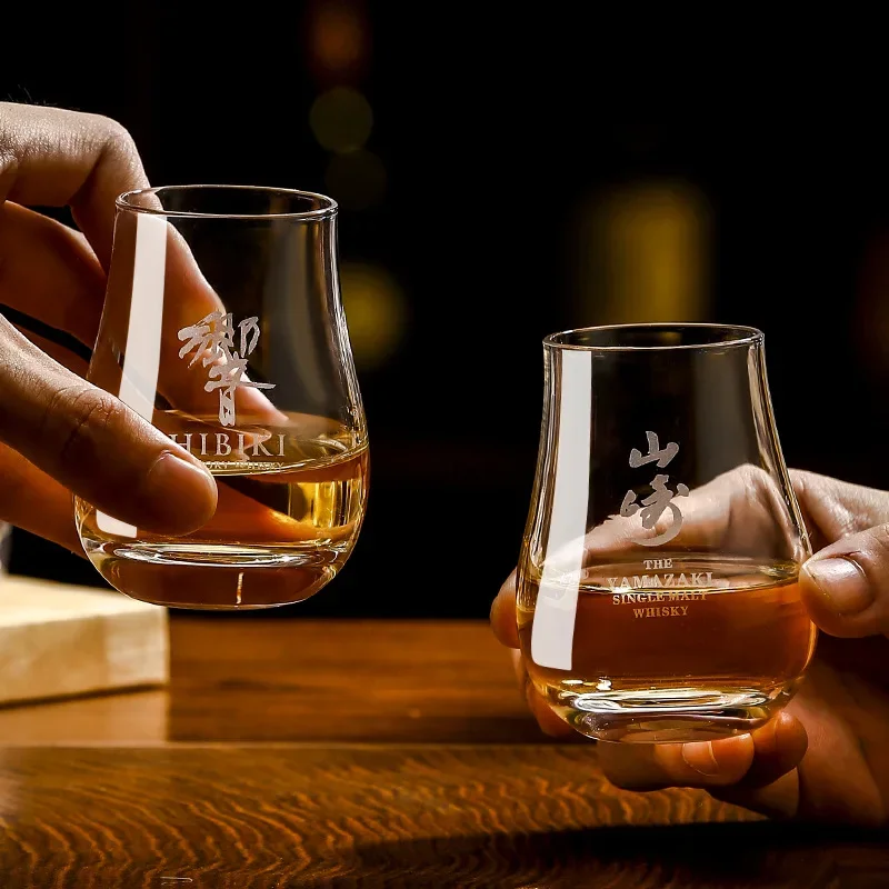 Whiskey Tumblers Glassware Round egg shaped clear Old Fashioned Whiskey Glasses with Wooden tray for Bourbon Barware whiskey glass