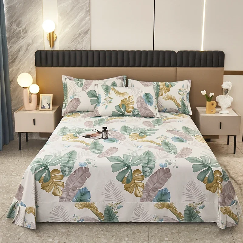 

100% cotton Bedspread on the bed Reactive Printing bed linen solid Bedspreads for bed flat sheet nature healthy Bed cover/ plaid