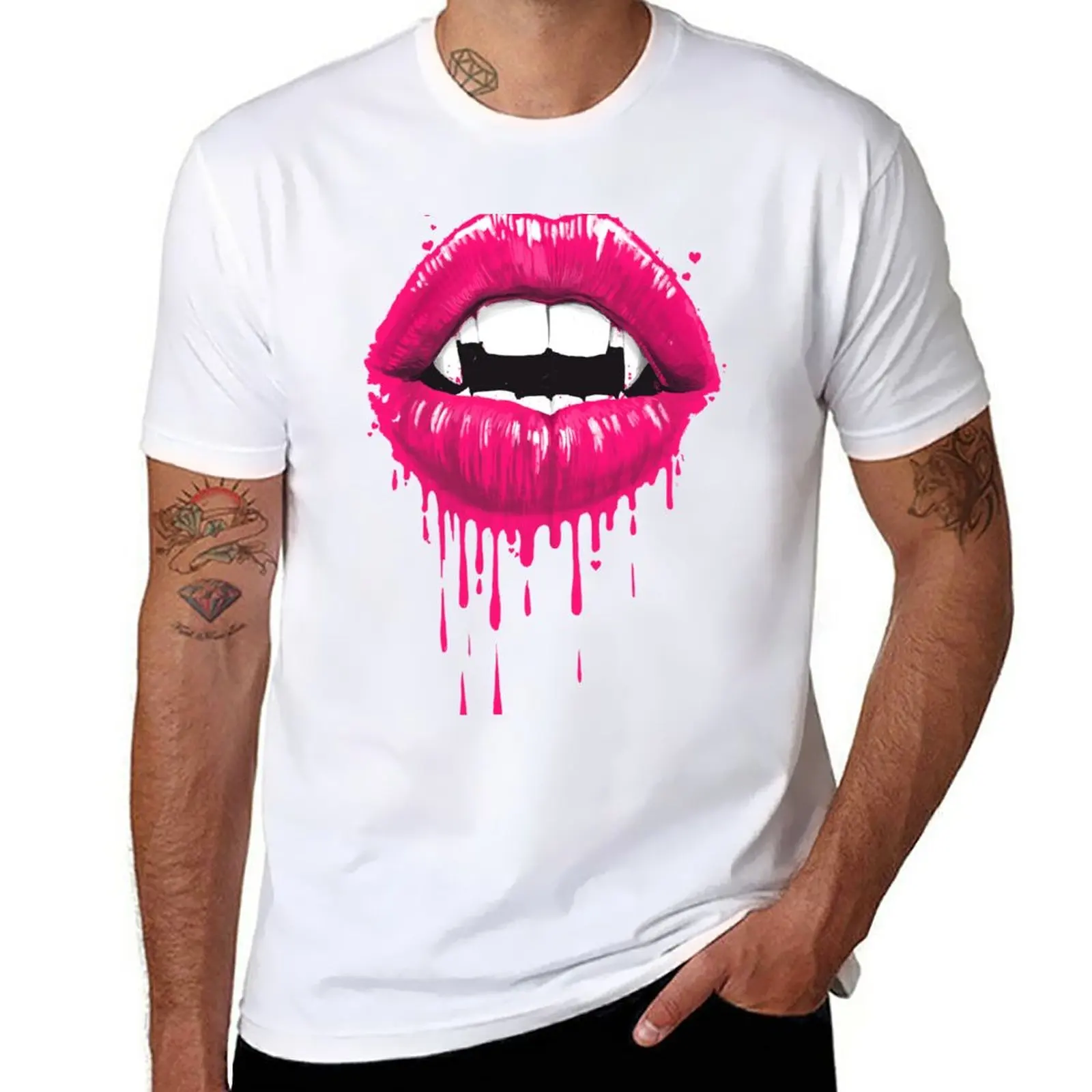 

New Vampire lips T-Shirt t shirt man quick-drying t-shirt black t shirt tees T-shirts for men cotton