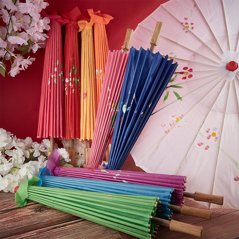 82/84cm Silk Cloth Women Umbrella Japanese Cherry Blossoms Ancient Dance Chinese Style Oil Paper Decorative