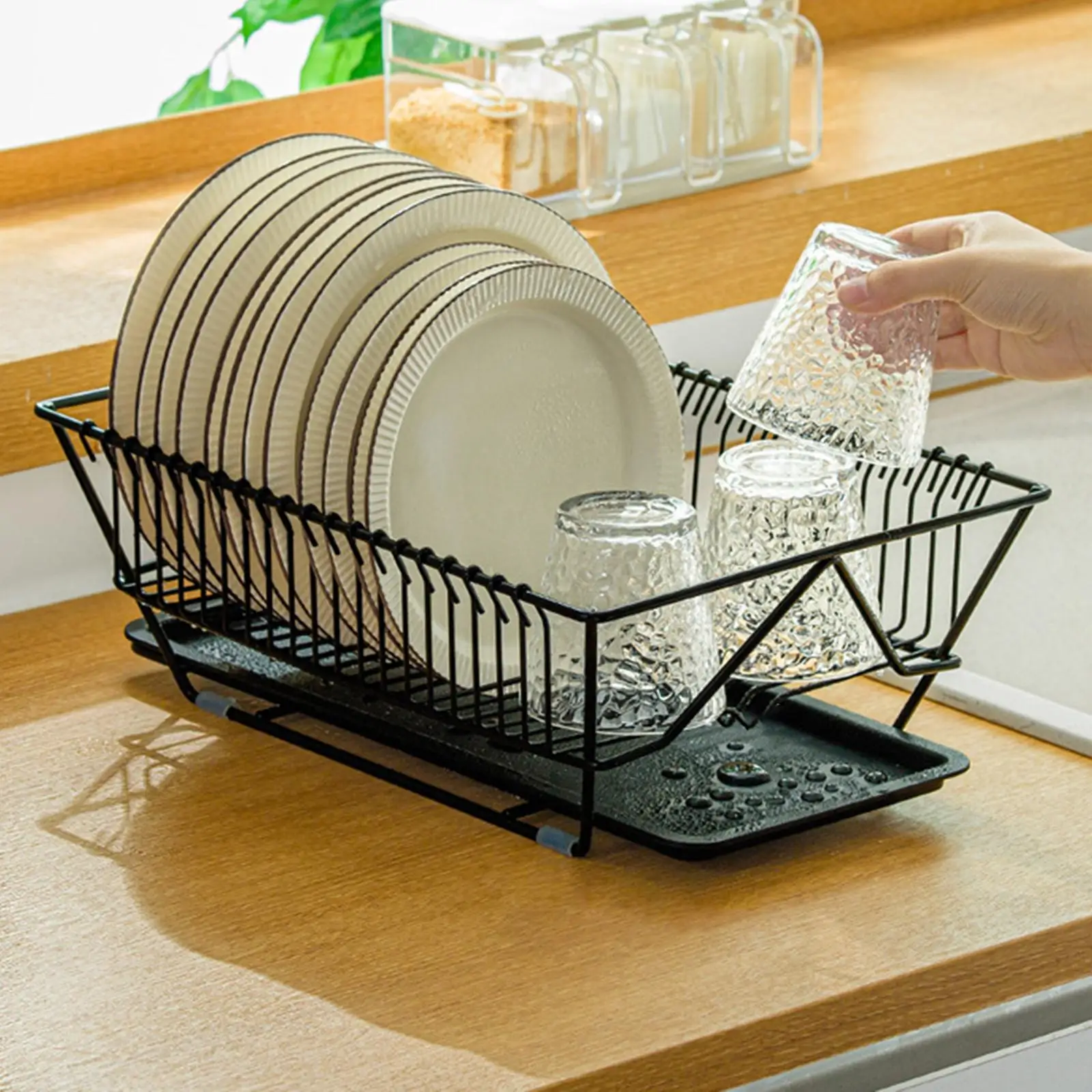 Dish Drainer, Black Wire, Large