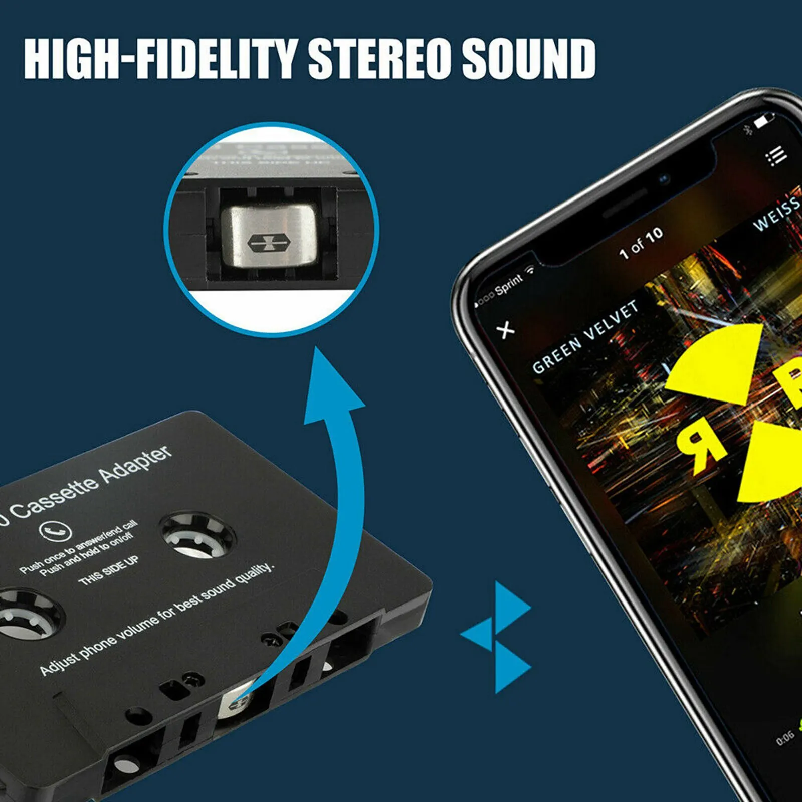 Bluetooth Audio Converter Universal Bluetooth 5.0 Car Tape MP3/SBC/stereo Cassette Player AUX Adapter