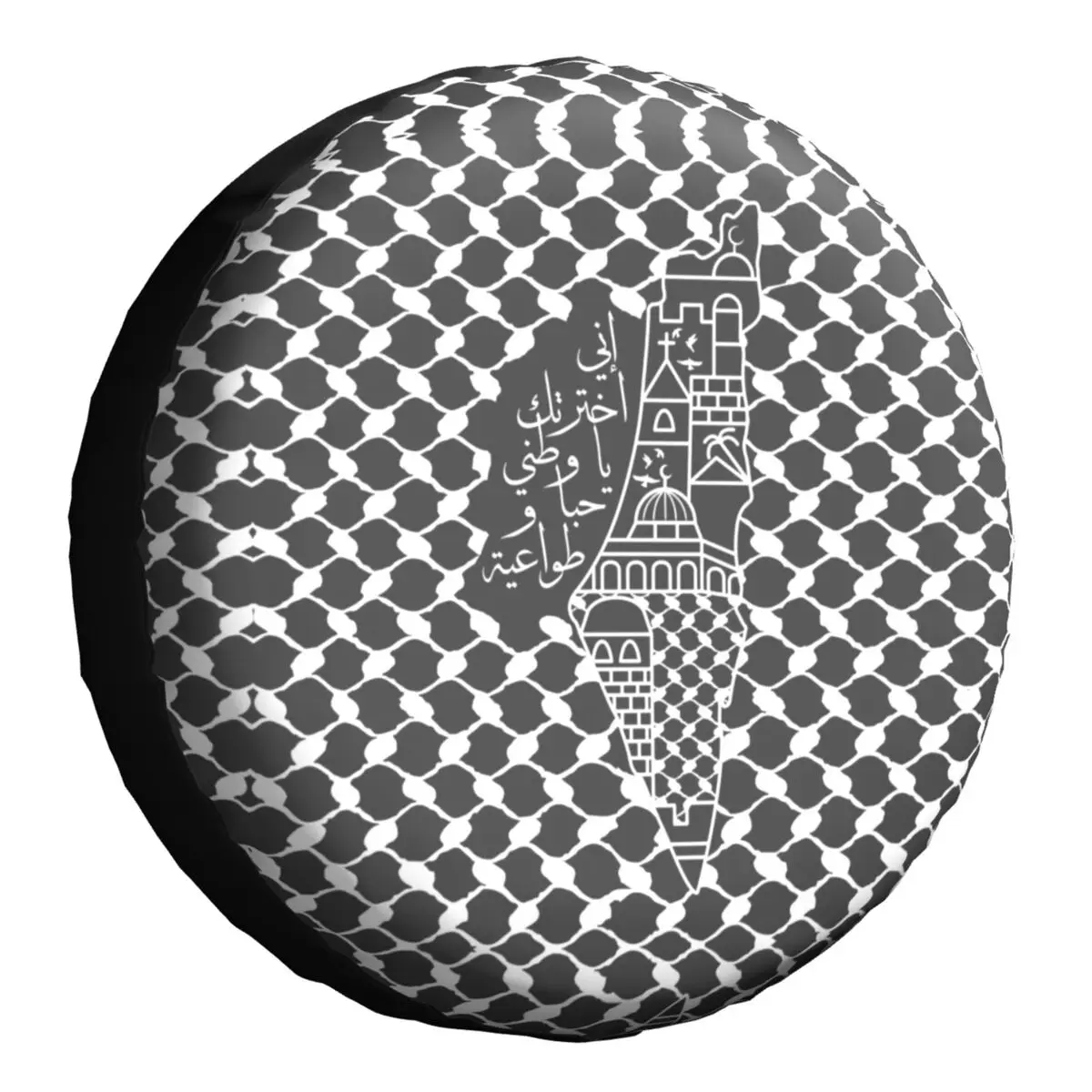 Arabic Calligraphy Palestinian Map Spare Tire Cover Case For Jeep