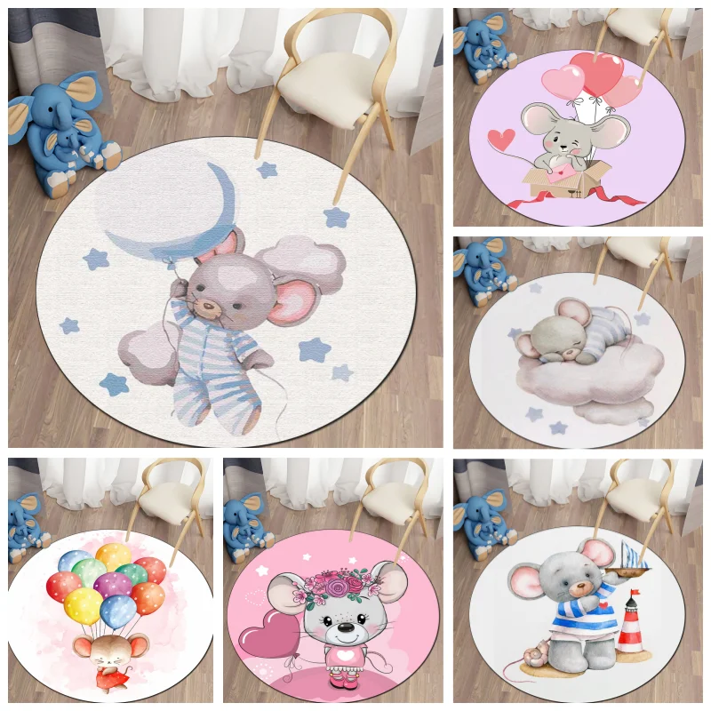 

Cute cartoon mouse round carpet Rugs for bedroom Carpets for living room Area rug Door mat Cute rug Kitchen mats for floor