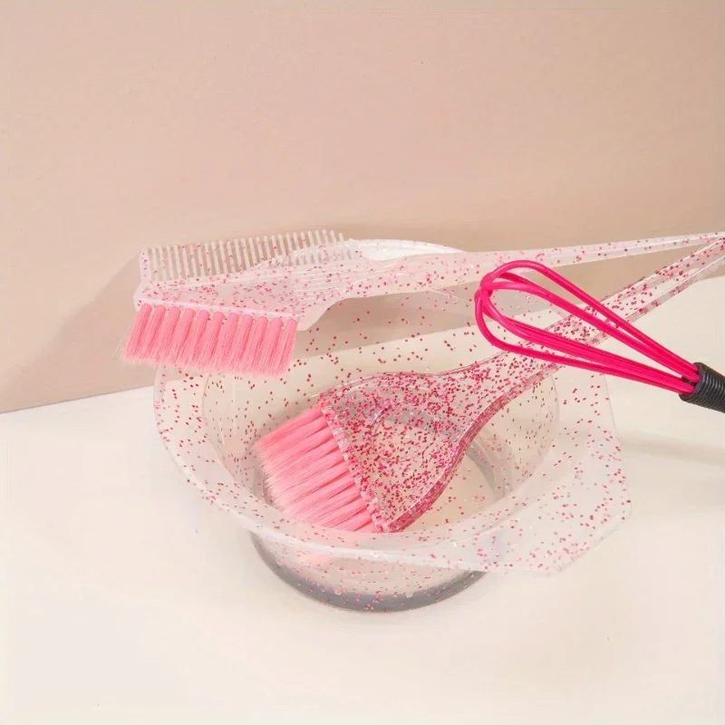 4-Piece Sparkling Hair Dyeing & Styling Brush Set