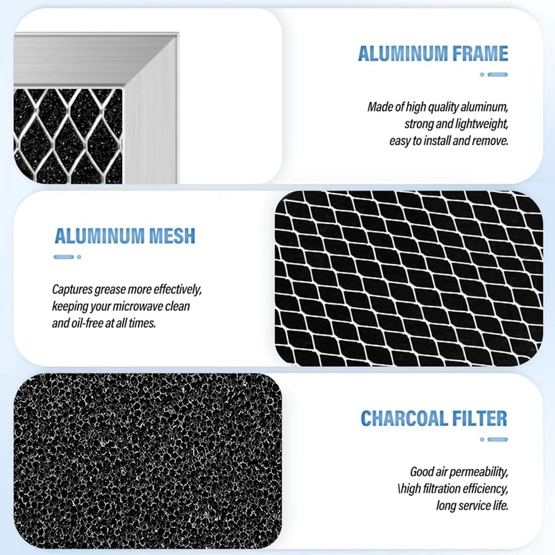 2Pcs Microwave Charcoal Filter Replacement For GE JX81B WB02X10733 Microwave Filter Air Carbon For Kitchen