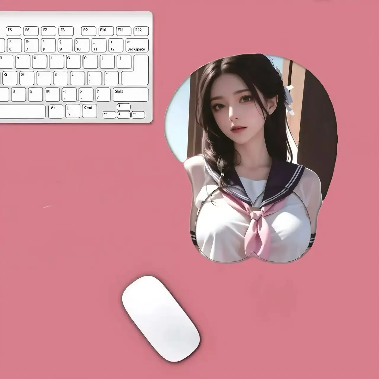 3D Anime Cartoon Mouse Pad with Soft Wrist Rest and Anti-Slip Design for Comfort and Gaming
