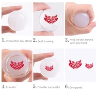 Dual Side Clear White Jelly Stamper with Rhinestone Silicone Nail Art Stamper Scraper Set For Transfer Stamp Plates Image Tools 2