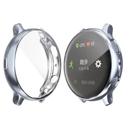 Durable TPU Protective Case with Screen Protector for Samsung Galaxy Watch Active 2 - Soft, Lightweight Bumper Cover (Grey 5)