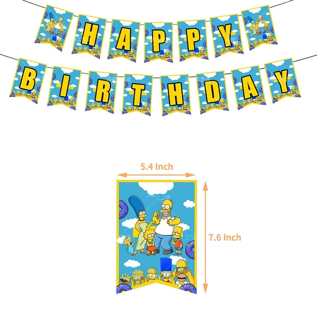 Simpsons Party Supplies Decorations Kids Birthday Disposable Tableware  Tablecloth Cups plate Party Theme Favors Boy Set - AliExpress