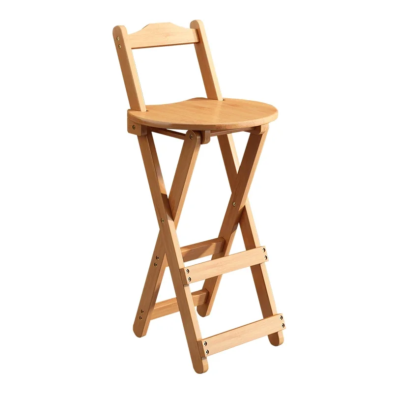 Portable Bar Chair Furniture Milk Tea Shop Cashier High Stool Living Room Back Dining Chair Modern Simple Folding Stool
