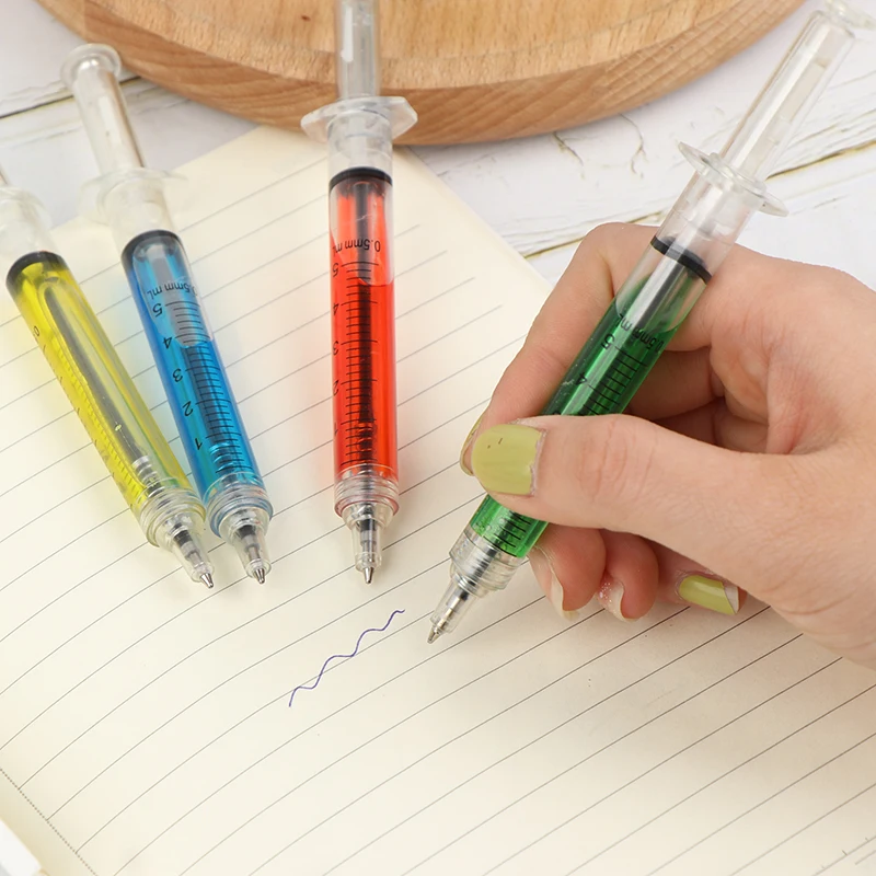 Ballpoint Pen 1pcs Injection Type Doctor Nurse Gift Liquid Pen Color Red Blue Transmission Syringe Pens