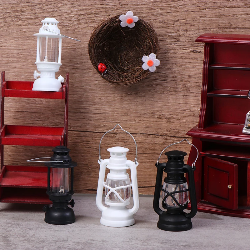 Doll House with Kerosene Lamp Nightlight Device Online Celebrity Mini Retro Oil Lamp Decor Miniature Food and Play Scene Model 5