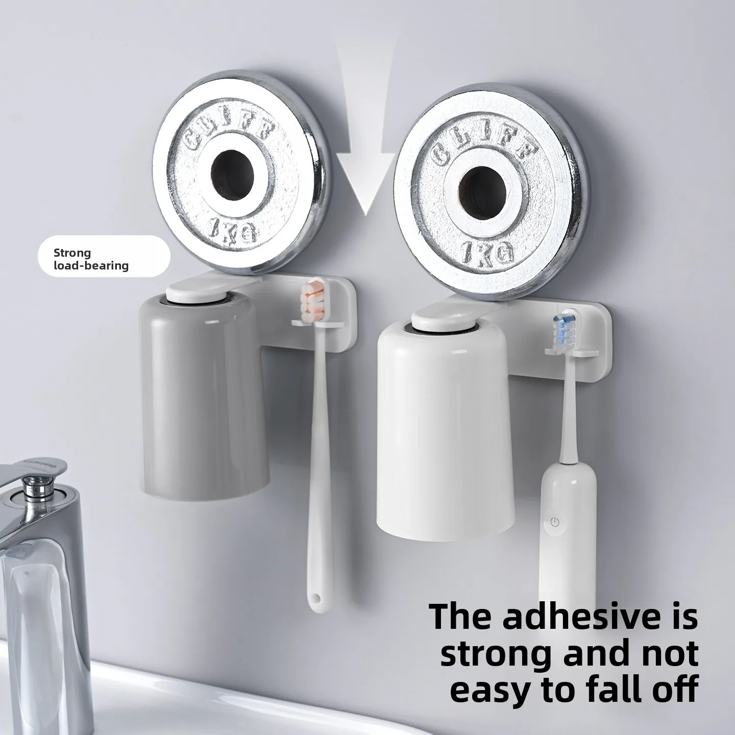 Magnetic Suction Cup Holder Wall Mounted No Drilling Toothbrush Storage Rack Bathroom Accessories_voghion.com
