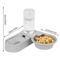 Dozownik wody i karmy dla kota Obrotowa miska 2 w 1 dla zwierząt Artykuły dla zwierząt ze stali nierdzewnej Antypoślizgowe przenośne automatyczne karmniki dla kotów 5