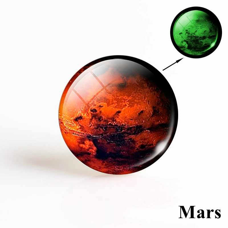 Radiant Solar System Glow Glass Cabochon - Luminous DIY Jewelry Accent