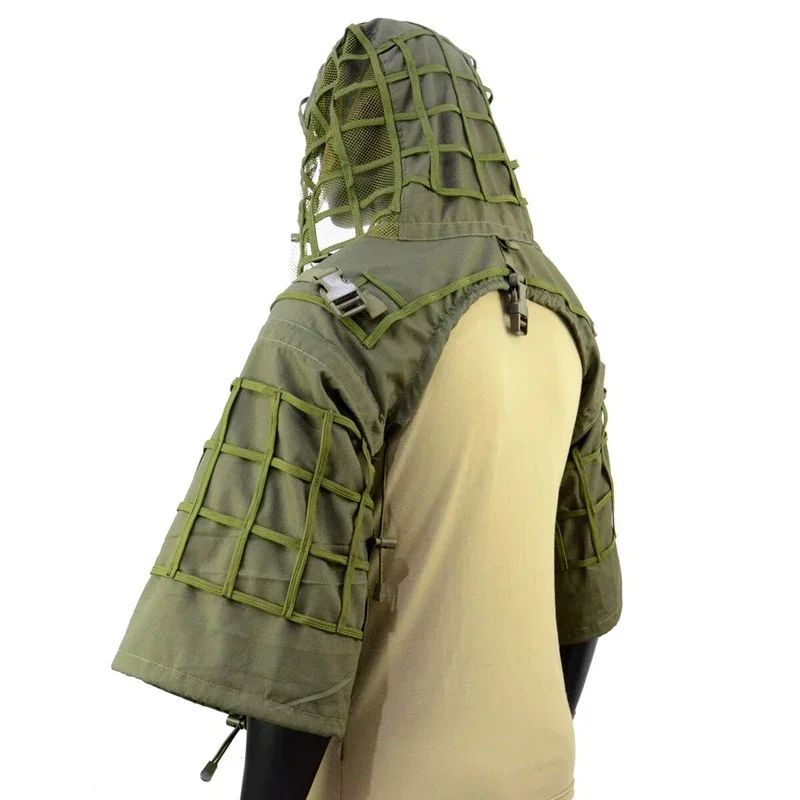 Châle ghillie tactique sniper airsoft - Tenue camouflage combat chasse pêche paintball