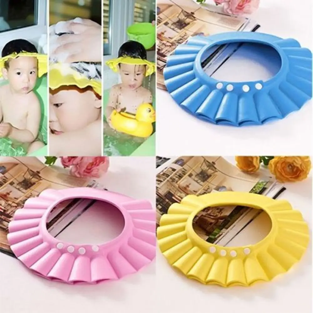 Adjustable Baby Kids Shampoo Shower Cap Wash Hair Shield Hat Bathing