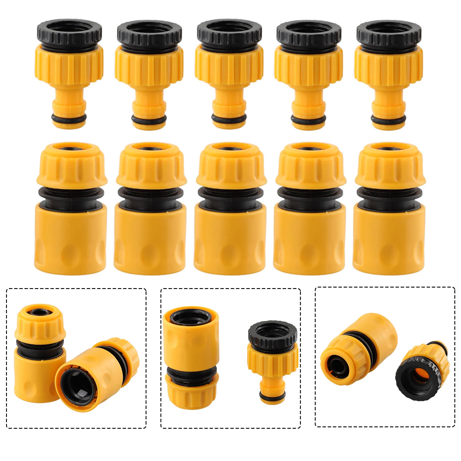 

10pcs 1/2'' 3/4'' Garden Hose Coupling Adapters Water Tap Quick Connector Irrigation Pipe Joints Repair Irrigation Accessory