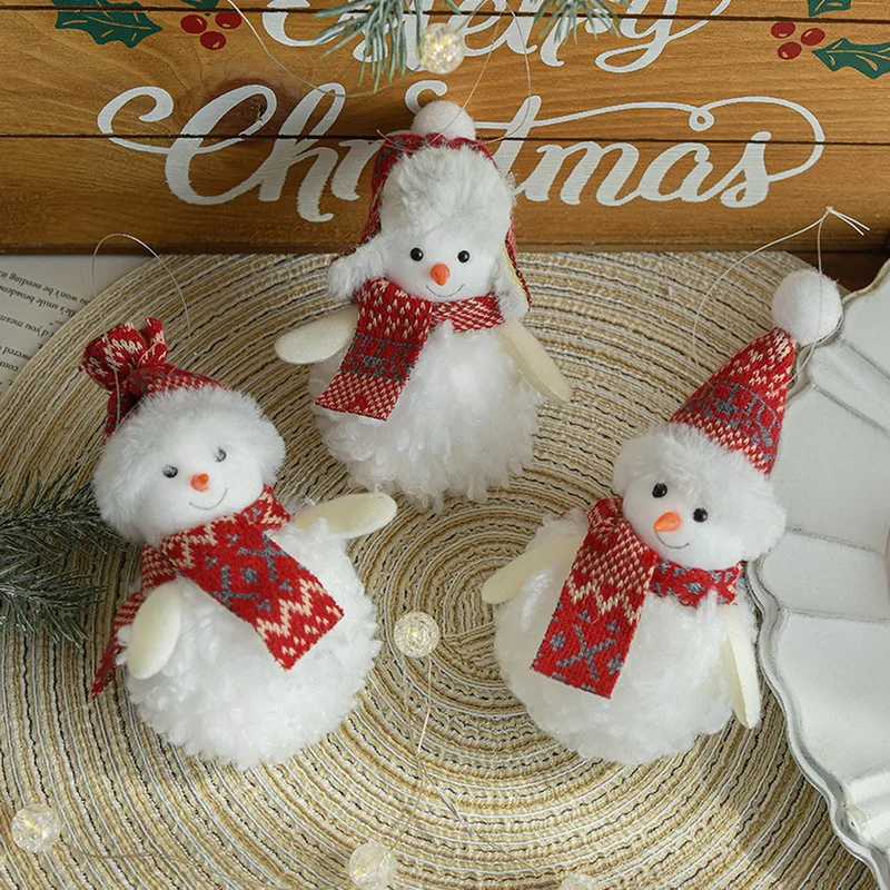 

Cute Plush Snowman Girl Pendant Christmas Tree Ornaments Decoration Natal Noel Decorated Supplies Christmas Decorations 2024