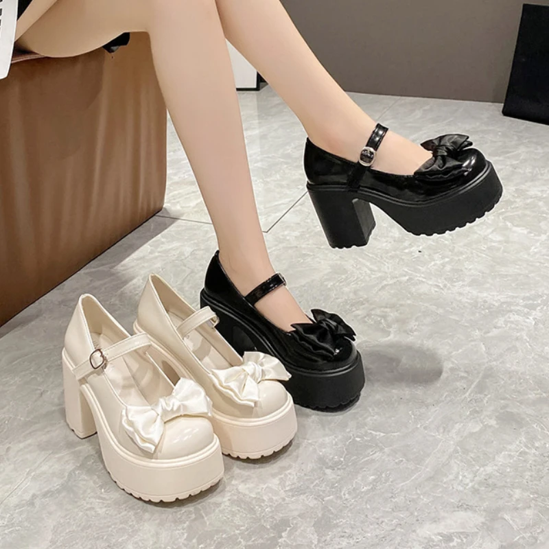 ElegantWomanHeeledShoesMaryJanesPlatformHeelsWomenPumpswith