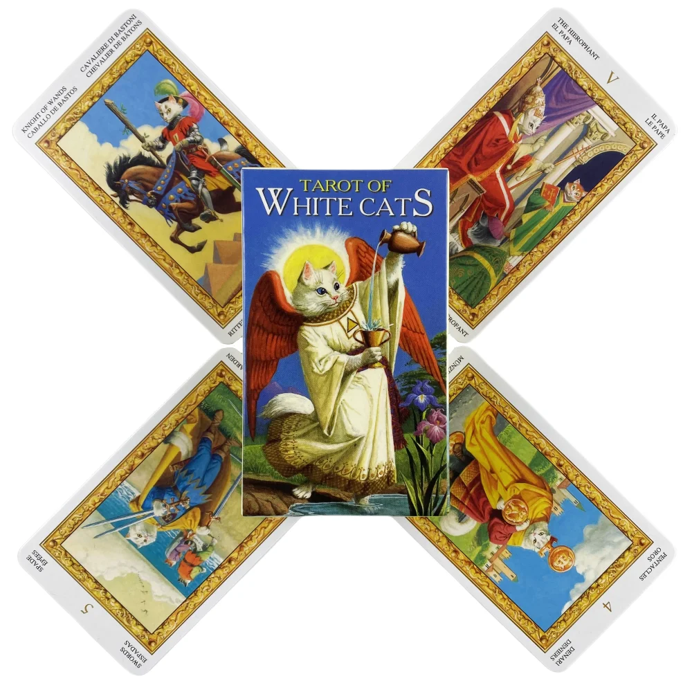 New Tarot of White cats Oracle Full English Family Party Board Game In High quality 3