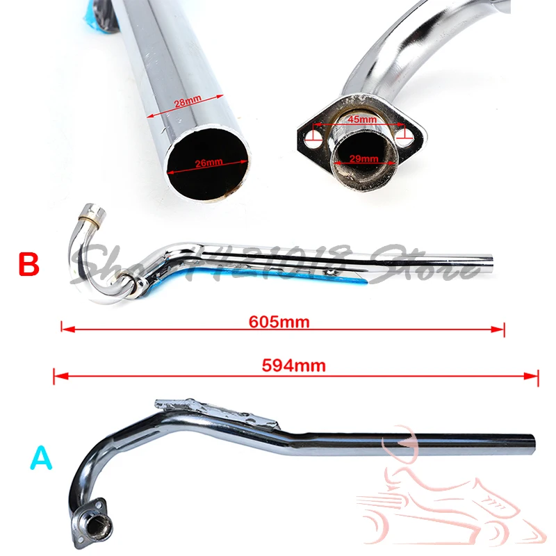 28mm modifiziertes Auspuffrohr für Kawasaki Motocross Dirt Bike klx110 Pit 70cc 110cc 125cc 150cc – Detail 1