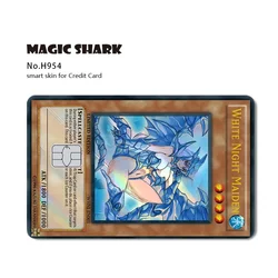 Holographic Blue Eyes Dragon Card Sticker - Magic Shark Design for Large Chip (H954)