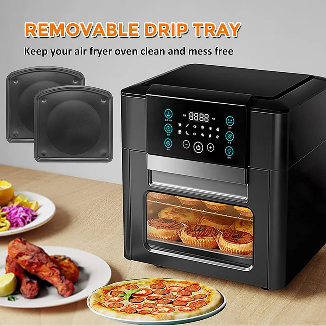 Replacement Drip Tray for 6Qt Chefman,Aria and Ultrean Air Fryer Oven,Air Fryer Replacement Parts,Nonstick Drip Pan HOT