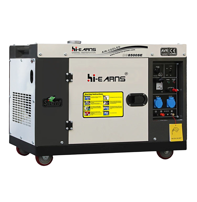 

Hot sale DG8500SE 6.5KW 8KVA air cooled dies el generator with 4inch wheels