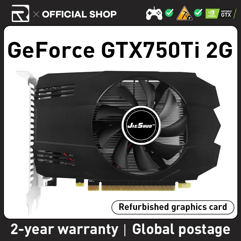 Jieshuo Nvidia Gtx 750Ti 2Gb 640Sp Scheda Grafica Video Gddr5 128Bit Gpu Gtx750Ti 2G Per Computer Giochi Desktop Computer Office