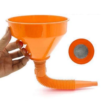 2-In-1 Refueling Funnel with Strainer Can Spout for Oil Water Fuel Petrol Diesel Gasoline for Auto Car Motorcycle Bike Truck ATV 1